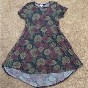 Lularoe Carly Dress S Small Digital Rose Print